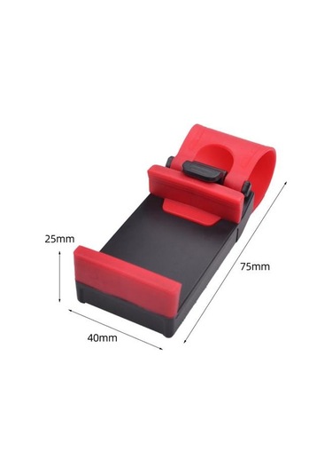 Jms Güçlü Taşıma Kapasitesi Profesyonel Evrensel Araç Direksiyon Cep Telefon Tutucu Kırmızı