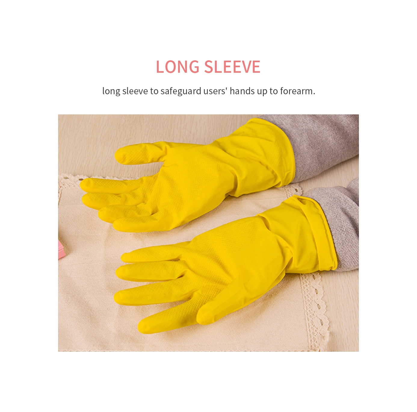 Neevoyu Lateks Eldivenler L Beden - Ev İşleri, Bulaşık & Çamaşır Yıkama İçin İnce, Dayanıklı Ve Konforlu Sarı Tam Parmak Eldiven