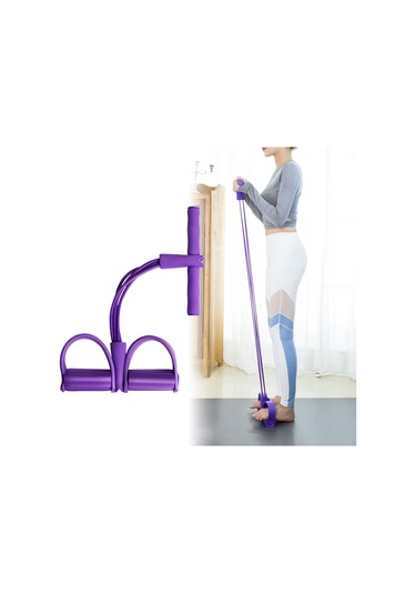 Dolıty Elastik Pedal Direnç Bandı Sit Up Karın Bacak Bel Mor Mor