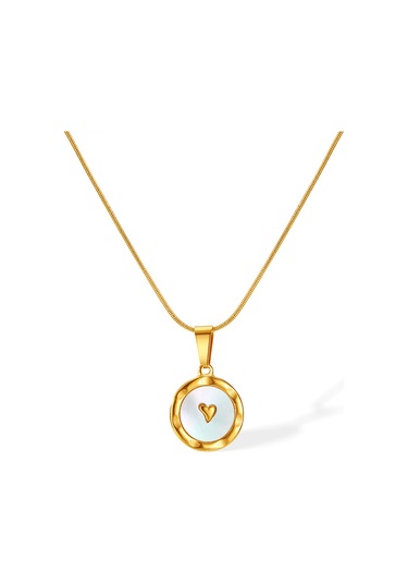 Sones Opk Gx2425 Paslanmaz Çelik Yuvarlak Kalp Kolye Mizaç Köprücük Kemiği Zinciri