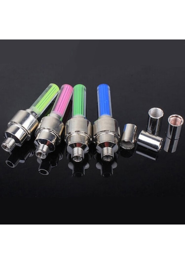 Dianziye Dış Etkinlikler İçin 4'lü Mavi Jant Feneri, Hafif Ve Dayanıklı Bisiklet Valf Lambası