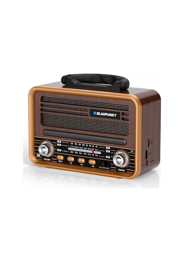 Blaupunkt R85 Nostaljik Bluetooth Radyo Type-c Şarjlı Tws Dual Bağlantı Fm/am/sw Kahverengi