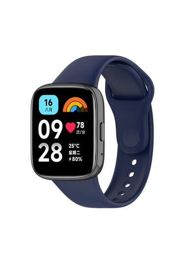 Ekılıf - Xiaomi Redmi Watch 3 Active Uyumlu - Kordon Klasik Silikon Kordon - Kırmızı