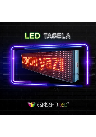 Kayan Yazı Led Tabela 16x64 Cm Kırmızı Çift Taraflı Eskişehirled