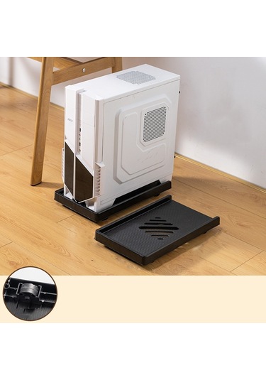 Sones Bilgisayar Ana Bilgisayar Braketi Masaüstü Şasi Mobil Tepsi Tabanı Yükseltme Rafı Makaralı, Özellikler: Düz Tekerlek