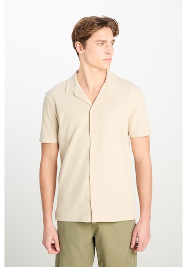 Lee Relaxed Fit Geniş Kesim Deve Tüyü Pamuklu Gömlek Camel