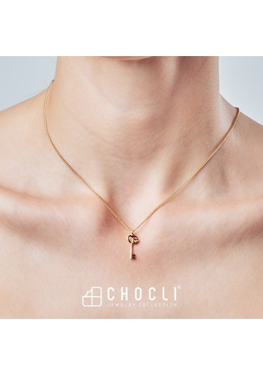 Chocli 18 Ayar Altın Kaplama Love Key Kolye