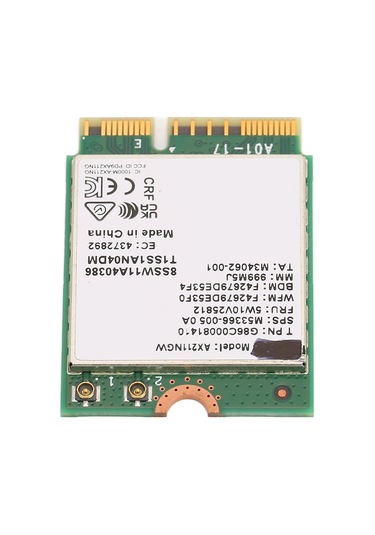 Fosenze M.2 Key-e Ax211ngw Kablosuz Ağ Kartı, 2400mbps, Bt5.2, 2.4/5/6ghz Üç Frekanslı, Plug And Play, Dayanıklı Pcb Malzeme