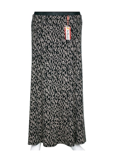 Hesna Kadın Betül 8 Parça Lastikli Astarsız Siyah Etek Desen 33 Siyah