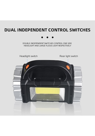Ccgloball Çok Fonksiyonlu Güneşli Led 7 Işık Modlu Pil Şarj Cihazı Altın