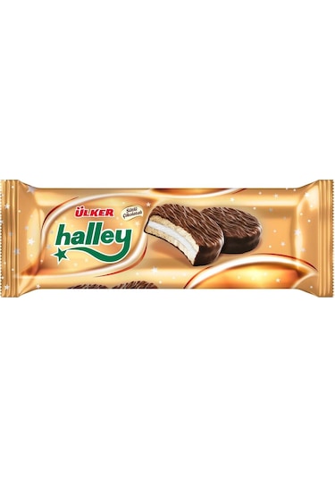 Ülker Halley Çikolata Kaplamalı Sandviç Bisküvi 4'lü 240 G