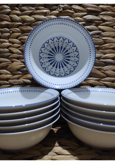 Güral Porselen Dijital 12 Adet 14 Cm Küçük Çorba Kase