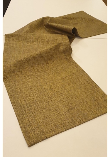 Concept Floransa Simli Keten Runner Bronz - Gold