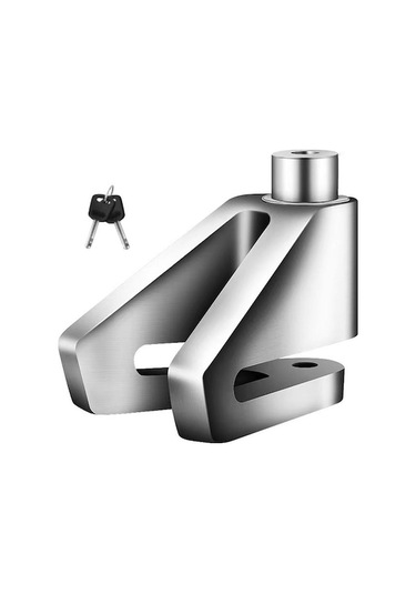 Rogfer Elektrikli Araç Üçgen Disk Fren Kilidi Evrensel Alaşımlı Çelik Hırsızlık Önleyici Kilit Scooter Asma Kilit Gümüş