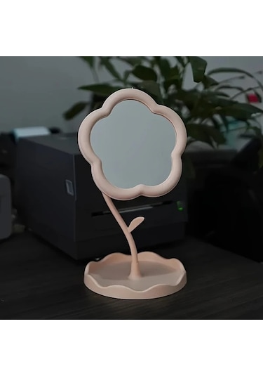 Willowhaven Çiçek Şeklinde Sarı Makyaj Aynası Yüksek Netlikte Ayarlanabilir Masa Dekorasyonu Sarı