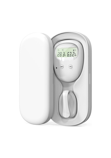 Moveevo Beyaz Bebek Islaklık Alarmı - Ayrık Tip, Titreşim/ses Uyarısı, Sıcaklık Nem Gösterimi, Sayısal Ekran, Dahili Li-pol Batarya