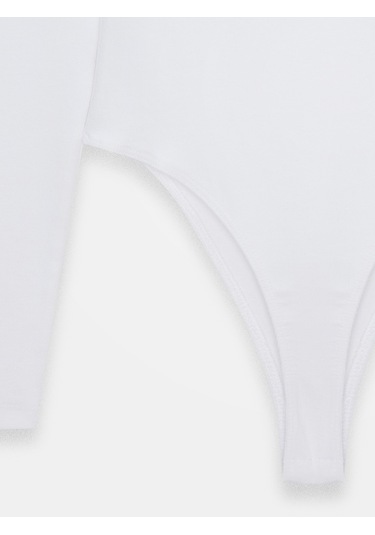 Dilvin 32695 Uzun Kollu Bodysuit-beyaz Beyaz