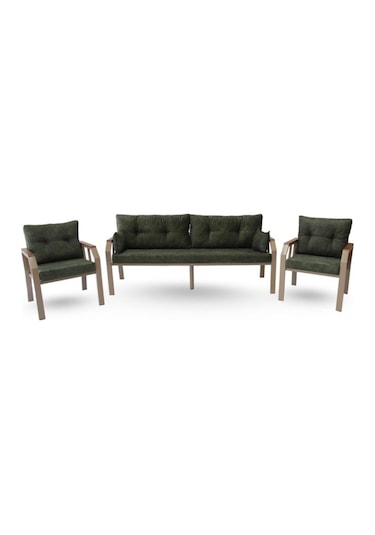 Tu Tienda 3+1+1 Masa Dekoratif Bahçe,balkon Mobilyası Yeşil