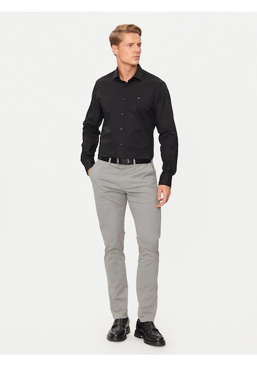 Tommy Hilfiger Erkek Regular Fit Pamuklu Gömlek Siyah
