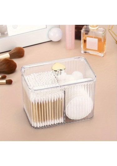 Xuweiwei Transparent Üç Bölmeli Kozmetik Saklama Dispanseri Multifonksiyonel Organizer Şeffaf