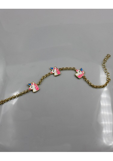 Else Silver 925 Ayar Gümüş Mineli Tek Boynuzlu At Çocuk Bilekliği