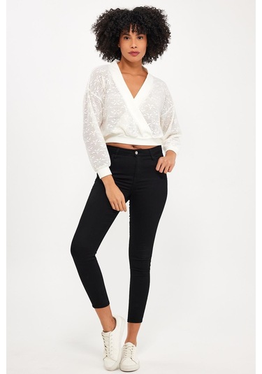 Alexandergardı Kruvaze Yaka Dantel Bluz B23-0095 001