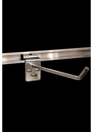 200 Adet 15 cm Kanallı Pano Kancası Raf Askısı Krom