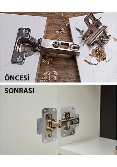 6 Adet Menteşe Tamir Sacı Pratik Paslanmaz Dolap Tamir Onarım Kiti Kapak Menteşe Tamir Onarım Seti Diğer