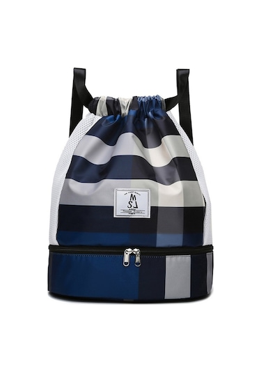 Lebeigo Hafif Oxford Ekose Sırt Çantası Kahverengi