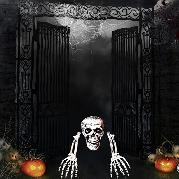 Gateesat Tek Kafatası El Bahçe Süsü Dayanıklı Plastik Cadılar Bayramı Dekorasyonu