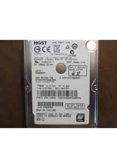 HITACHI SATA 750GB 5K750 HTS547575A9E384 2.5'' 5400RPM HDD