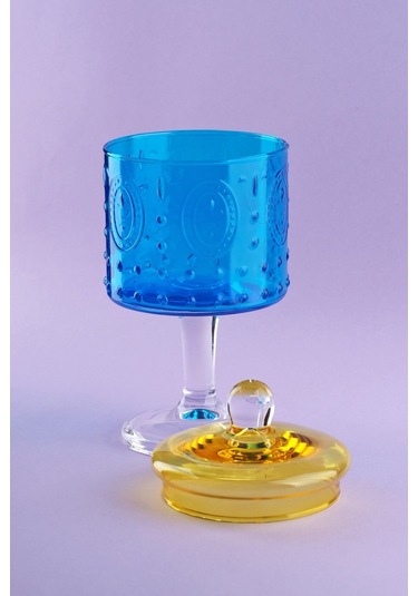 Glore Kavanoz Fleur Ayaklı Turkuaz Sarı 83323 Çok renkli