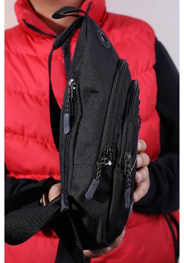 Seventeen 3474 Erkek Kanvas Body Bag Çapraz Çanta Siyah