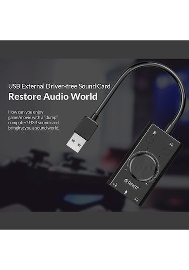 Geeroyoo Orıco Sc2 Usb Ses Kartı - Harici Hoparlör Ve Kulaklık İçin Pc/notebook Ses Dönüştürücü