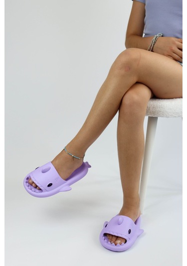 Wagoon Wg500 Köpekbalığı Mor Unisex Tam Ortopedik Terlik Shark Slides Mor