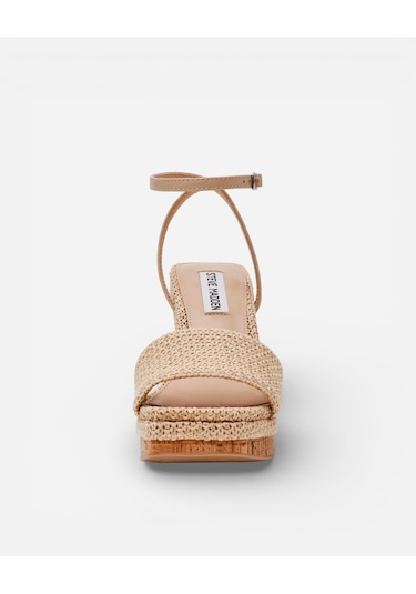 Steve Madden Outrıght Nat Nat Raffıa Kadın Nat Raffia Topuklu Sandalet Outrıght Nat Bej