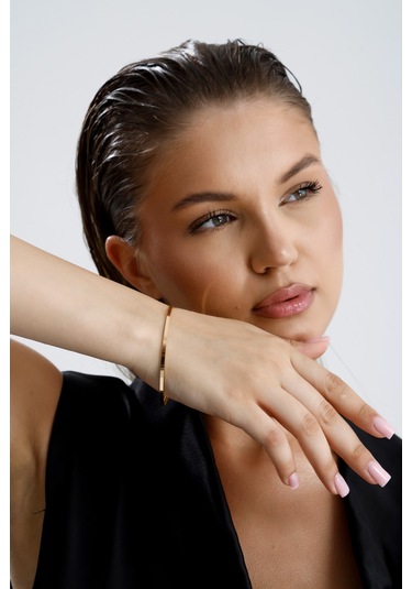 14 Ayar Altın Kibrit Çöpü Bilezik - 7 Gram / Beyaz