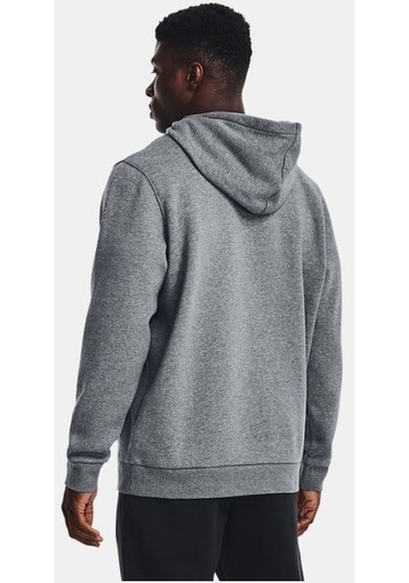 Erkek Ua Essential Fleece Kapüşonlu Üst 1373880-012 Gri - Beyaz