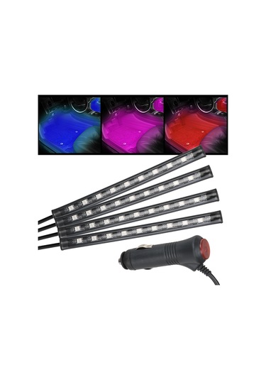 48 Led Araç İçi Ayak Altı Led Işık Kumandalı Müziğe Duyarlı Çakmaklık Girişli Çok Renkli Araç İçi Aydınlatma 1 Adet