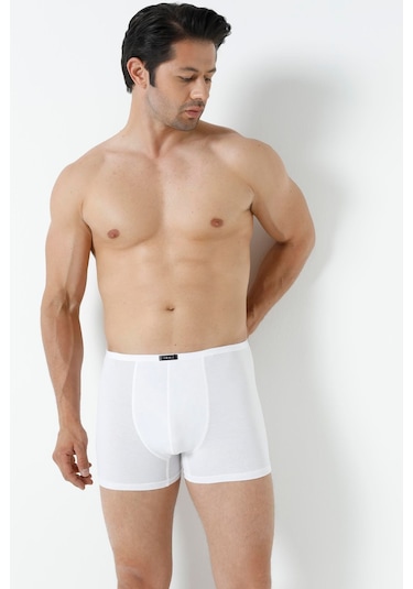 Arma Yıldız Erkek Bambu Boxer Beyaz İnce Bel Lastikli 5'li Paket-beyaz