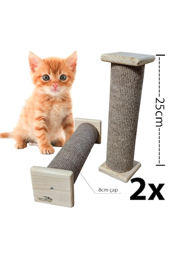 Barış Dizayn Doğal Portatif Tırmalama Makarası Halı Kaplamalı 25 CM 2 Adet