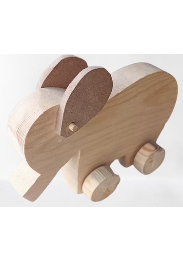 Hobi Adn Dekoratif Ahşap Oyuncak Fil Çam Ağacından İmal Model El Yapım