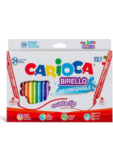 Carioca Birello Yıkanabilir Çift Taraflı Keçeli Boya 24'Lü 41521 N11.194