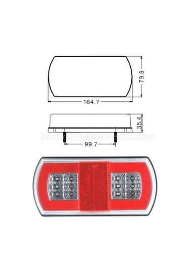 Led Römork Stop Lambası Uzun Tip 12v - 2'li Set-546