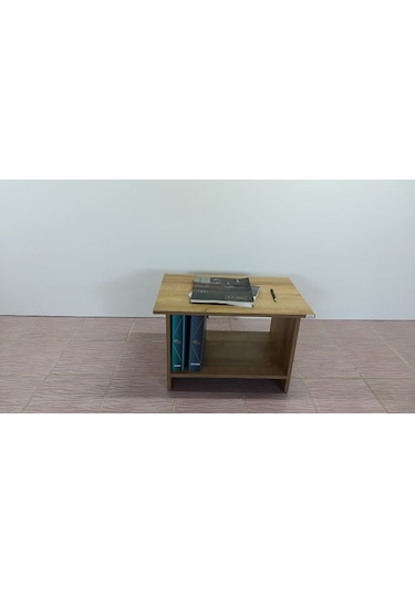 KOBİÇ RAFLI OFİS SEHPASI 60X45X45 CM (MEŞE)