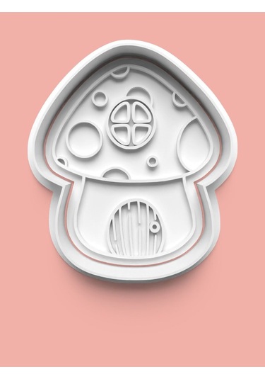 Küçük Şirin Mantar Evi Kurabiye Kalıbı Ve Şeker Hamuru Kalıbı