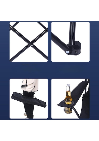 Suntek Katlanmış Kamp Sandalyesi Bahçe Piknikleri Siyah