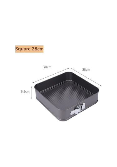 Vkemall 28cm Kare Non-stick Kek Kalıbı, Çift Katlı Karbon Çelik, Kesintisiz Isı Dağılımı, Kolay Çıkarma, Taze Pasta Pişirme Aleti Gri