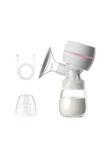 Vkemall Beyaz Entegre Elektrikli Emziği - Ağrısız Sessiz Fonksiyonlu, Led Ekranlı, 2 Mod 9 Seviye Baskı, 22mm Silikon Kapağı Ve 180ml Şişe Usb Şarjlı