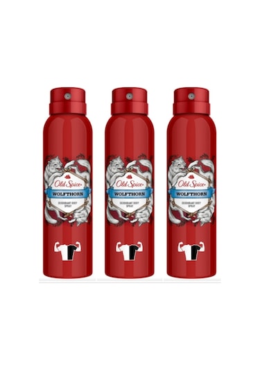 Old Spice Wolfthorn Erkek Sprey Deodorant 150 ML x 3